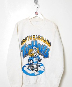 One-of-a-kind Vintage NCAA North Carolina Tar Heels Logo Mascot Sweatshirt, Unisex Sweater Hoodie