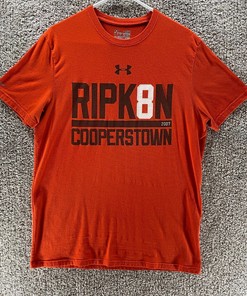 Orange Cal Ripken Cooperstown MLB Orioles Men's T-Shirt with Player Name and Number