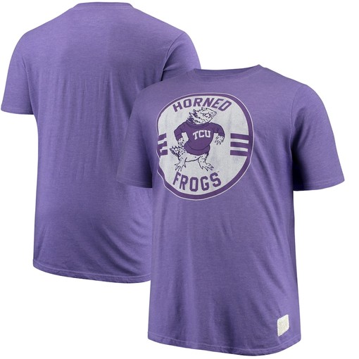 Original Retro Brand Big & Tall Mock Twist T-Shirt for TCU Horned Frogs Fans, Official University Football Fan Shirt