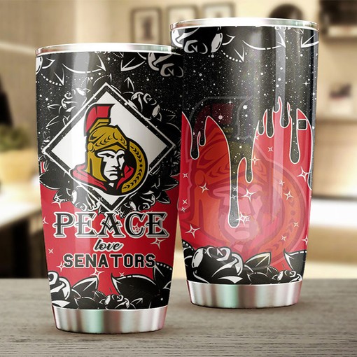 Ottawa Senators Fans Will Love This Peace Love NHL Tumbler with NHL Tumbler 30 oz - Image 2