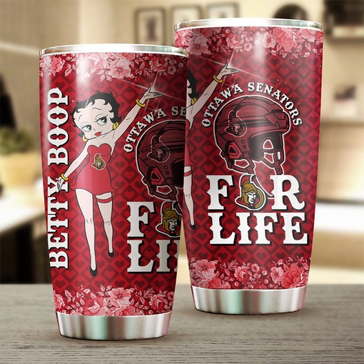 Ottawa Senators NHL Tumbler Betty Boop Design Tumbler for NHL Fans Who Love Style - Image 2