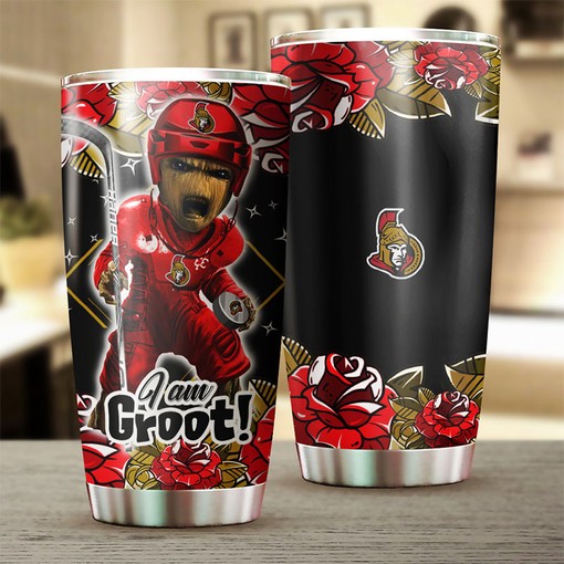 Ottawa Senators NHL Tumbler - I Am Groot, and I Need My Drink - Image 2