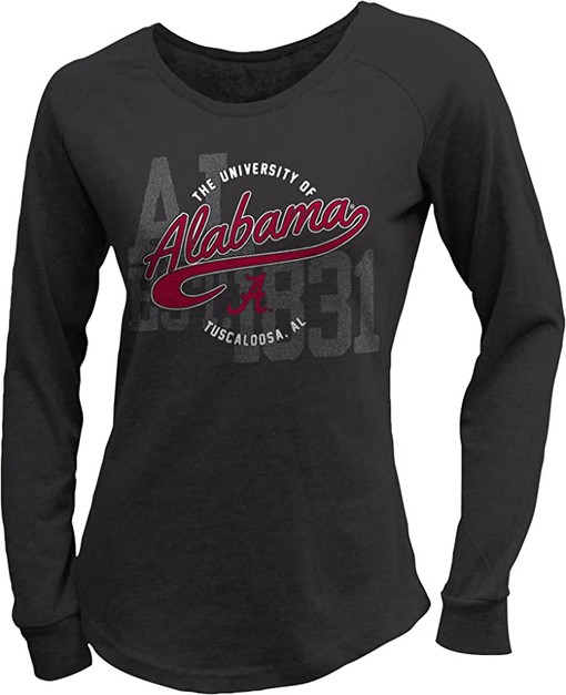 Ouray Sportswear Wow Scoop Neck Long Sleeve Tee and Alabama Sweatshirt Gifts for NCAA Fans