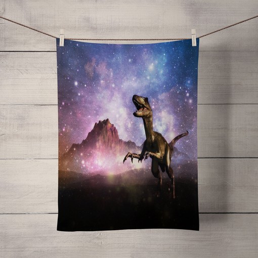 Outer Space Dinosaur Shower Curtain Set - Make Bath Time Fun for Kids - Image 2