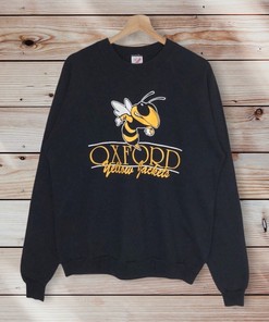 Oxford Yellow Jacket Vintage Style Crewneck Sweatshirt, Oxford University Sweater Pullover