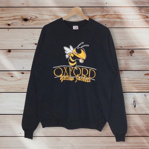 Oxford Yellow Jacket Vintage Style Crewneck Sweatshirt, Oxford University Sweater Pullover