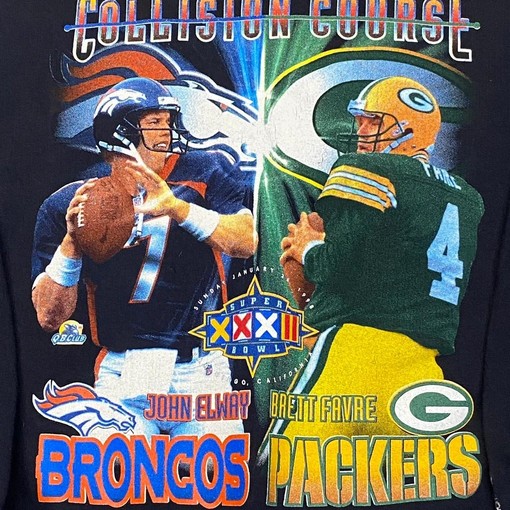 Packers Vs Broncos Collision Course Vintage Sweatshirt T-shirt - Ideal Gift for NFL & State University Shirt Fans - Image 2
