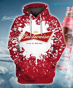 Paint Splatter Effect Budweiser All Over Print 3D Hoodie - Gift