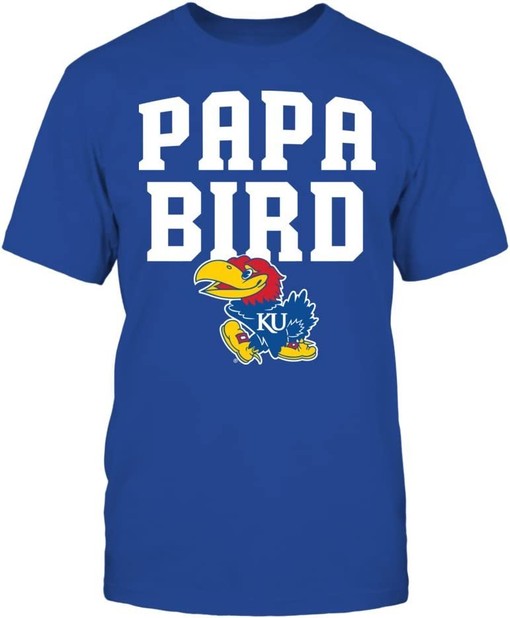 Papa Bird Design Kansas Jayhawks Shirt with American University Shirt, Perfect Gifts For Fans