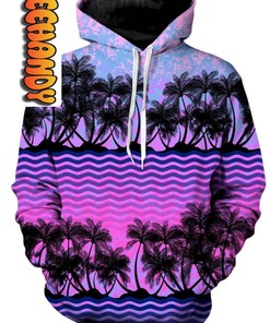 Paradise Palm Trees Unisex Tropical All Over Print 3D Hoodie with Design