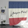 Paris Eiffel Tower Vintage Shower Curtain | Landmark Flag Linen Home Bath Decor