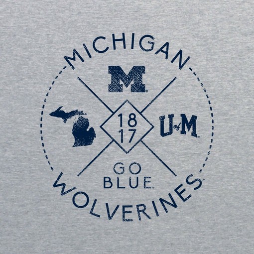 Patchwork Logo Michigan Wolverines Crewneck Shirt for Sports Fans - Image 2