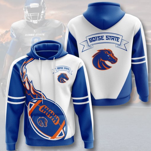 Patriotic Boise State Broncos NCAA US Flag Skull Zip-Up Hoodie
