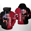Patriotic Boston College Eagles NCAA US Flag Skull All-Over Print Hoodie