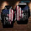 Patriotic Broken USA Flag All Over Print 3D Hoodie - San Francisco 49ers Gift