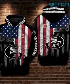 Patriotic Broken USA Flag All Over Print 3D Hoodie - San Francisco 49ers Gift