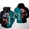 Patriotic Coastal Carolina Chanticleers NCAA US Flag Skull All-Over Print Hoodie