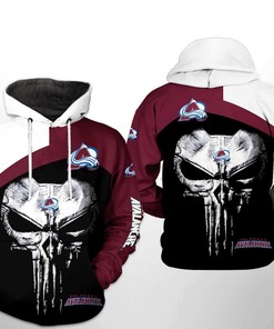 Patriotic Colorado Avalanche NHL Punisher Skull All-Over Print 3D Hoodie