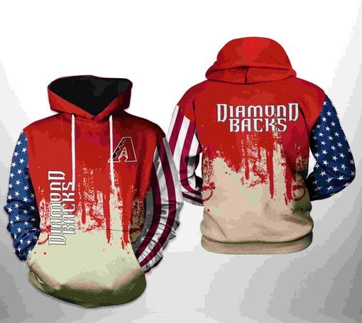 Patriotic Design All Over Print 3D Hoodie for Arizona Diamondbacks MLB Team US