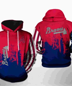 Patriotic Design All Over Print 3D Hoodie for Atlanta Braves MLB Team US