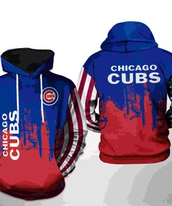 Patriotic Design All Over Print 3D Hoodie for Chicago Cubs MLB Team US