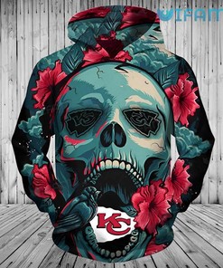 Patriotic Kansas City Chiefs All-Over Print Punisher Skull US Flag Hoodie