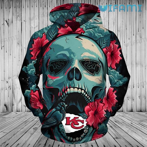 Patriotic Kansas City Chiefs All-Over Print Punisher Skull US Flag Hoodie