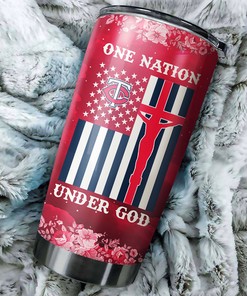 Patriotic One Nation Under God Quote and MLB Logo - Minnesota Twins MLB Tumbler with Personalized Design