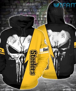 Patriotic Pittsburgh Steelers NFL Punisher Skull All-Over Print 3D Hoodie