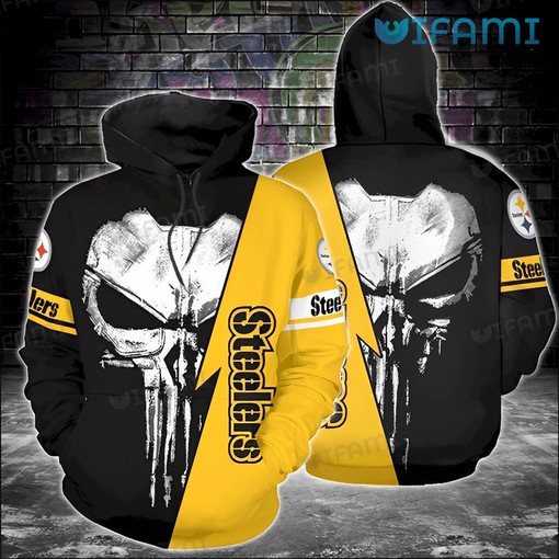 Patriotic Pittsburgh Steelers NFL Punisher Skull All-Over Print 3D Hoodie