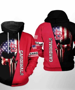 Patriotic St. Louis Cardinals MLB Zip-Up Hoodie with Skull Design