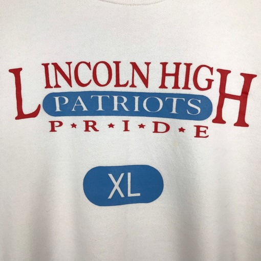 Patriots Vintage Style Crewneck Sweatshirt Pullover - Lincoln High School 90s - Image 2