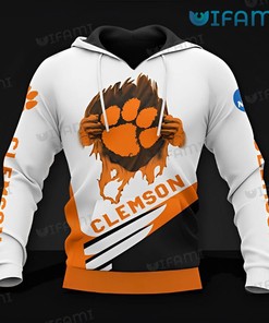 Paw Power Clemson Tigers All Over Print 3D Hoodie with Custom Name for Fans