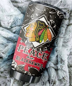 Peace Love Design Tumbler for Chicago Blackhawks NHL Fans
