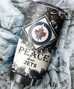Peace Love Design Tumbler for Winnipeg Jets NHL Fans