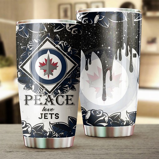 Peace Love Design Tumbler for Winnipeg Jets NHL Fans - Image 2