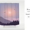 Peaceful Mountain & Forest Purple Ink Painting Disney Shower Curtain, Custom Sizes Available for Bathroom Decor
