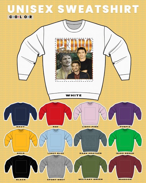 Pedro Pascal Retro 90s Sweatshirt, Narco Fans Hoodie, Actor Tribute Celebrity Sweatshirt, Pedro Pascal Sweatshirt - Image 3