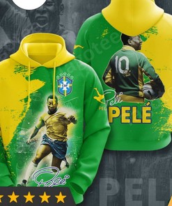 Pel Legend of Football Signature Quote All Over Print 3D Hoodie with Graphic Design
