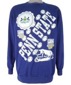 Penn State Spell-Out Crew Neck Sweatshirt, 1990s Vintage American Football Shirt - Perfect Gift for Dad