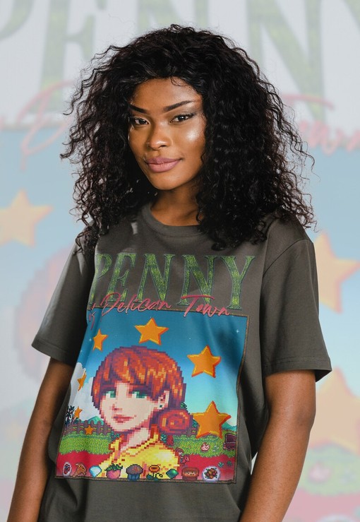 Penny T-shirt - Vintage STARDW VALLY Tee Featuring Food Spirit, Penny Character & Farming Harvst Moon RPG - Image 4