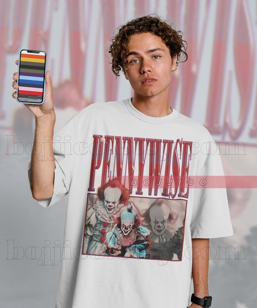 Pennywise Clown Vintage Shirt - Scary Horror Movie Sweatshirt, Killer Clown Halloween T-Shirt, Spooky Clown Char Movie - Image 3