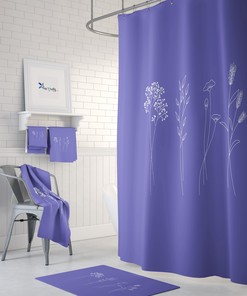 Peri Floral Shower Curtain Set with Bath Mat and Towels - Delightful and Chic Bathroom Decor