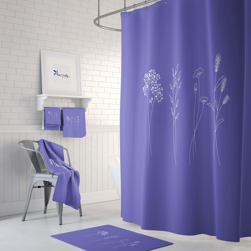 Peri Floral Shower Curtain Set with Bath Mat and Towels - Delightful and Chic Bathroom Decor