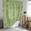 Personalize Your Bathroom with Monogram Shower Curtain, Green Foliage Alphabet Design Fabric Bathroom Curtain