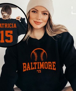 Personalize Your Own Baltimore Baseball Name & Number Sports Sweatshirt with Sport Shirts Girls