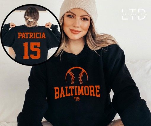 Personalize Your Own Baltimore Baseball Name & Number Sports Sweatshirt with Sport Shirts Girls