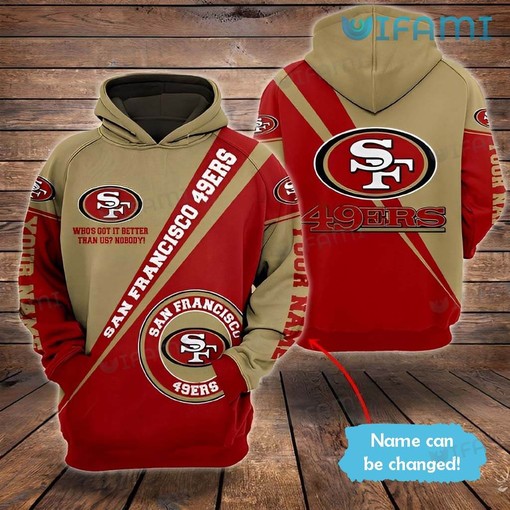 Personalized All Over Print Niners Hoodie - Ideal for San Francisco 49ers Fans
