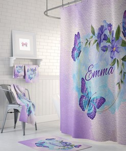 Personalized Butterfly Shower Curtain with Unique Bathroom Decor for Personalized Glamour