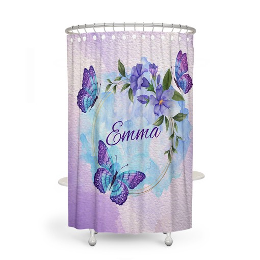 Personalized Butterfly Shower Curtain with Unique Bathroom Decor for Personalized Glamour - Image 2